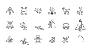 Animated Alien and Sci Fi Icon Set, an Outline Icon by Prosymbols (Thumbnail 4 of 4)