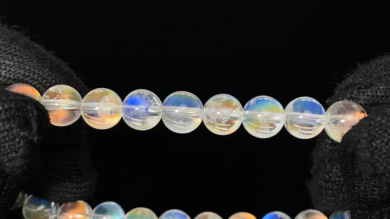 動画】【1点もの】宝石質アンデシンラブラドライトAAAA ラウンド6.5mm