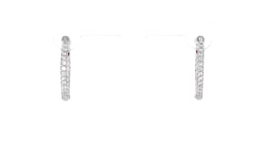 Roberto Coin .40 ct. t.w. Diamond Inside-Outside Hoop Earrings in 18kt White Gold