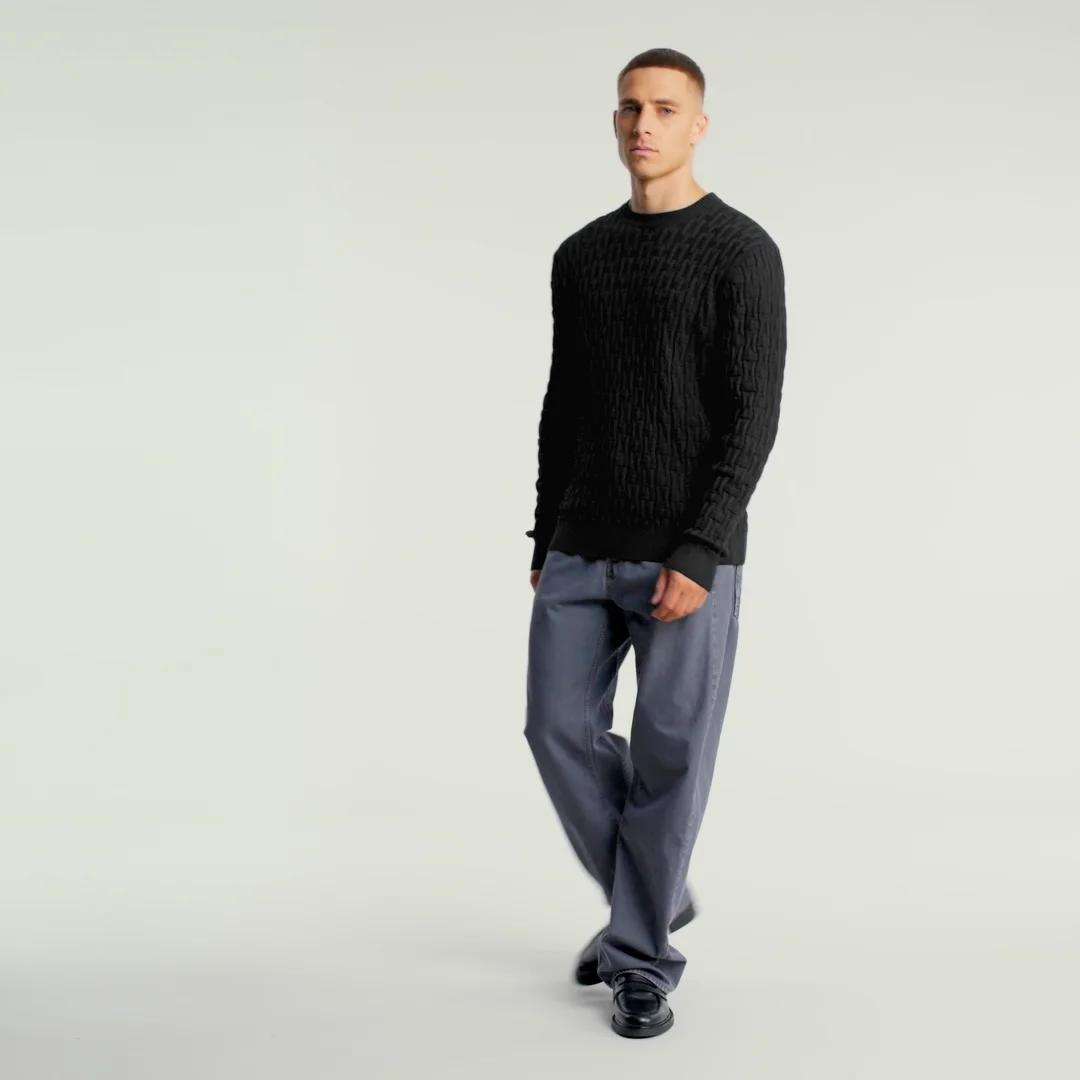 Chain Structure Knit Pullover | ブラック | G-STAR® JP