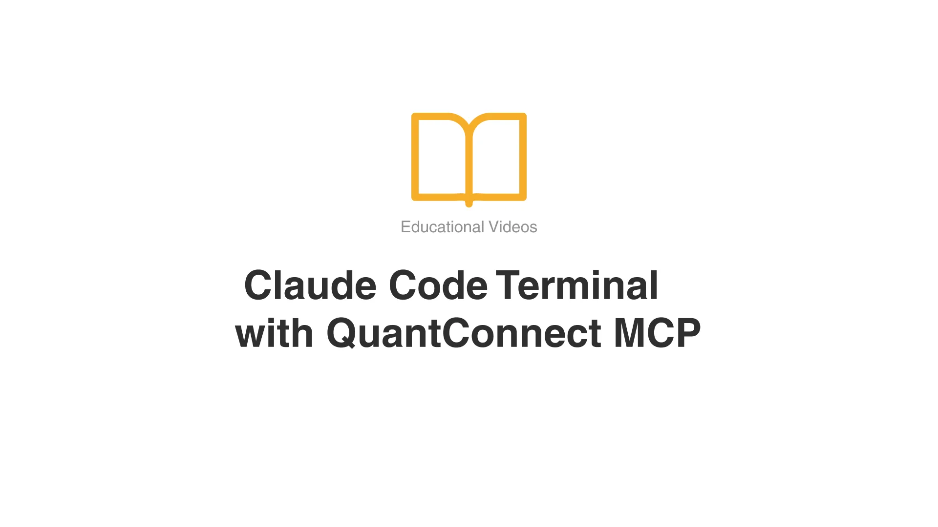 Using Claude Code Terminal with QuantConnect MCP