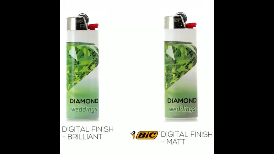 BRIQUET BIC FINITION MAT PERSONNALISABLE 'FIREFLAMME'