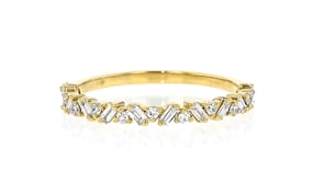 .30 ct. t.w. Baguette and Round Lab-Grown Diamond Ring in 18kt Gold Vermeil