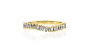 .45 ct. t.w. Baguette Lab-Grown Diamond Wavy Ring in 18kt Gold Vermeil