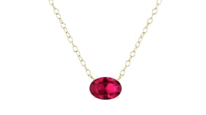 .60 Carat Oval Lab-Grown Ruby Necklace in 18kt Gold Vermeil