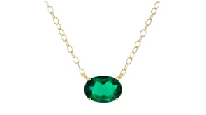 .50 Carat Oval Lab-Grown Emerald Necklace in 18kt Gold Vermeil