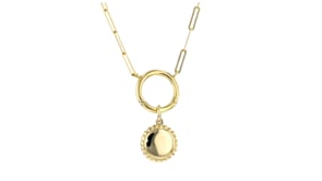 14kt Yellow Gold Personalized Scalloped-Edge Circle Charm