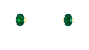 .50 ct. t.w. Oval Lab-Grown Emerald Stud Earrings in 18kt Gold Vermeil