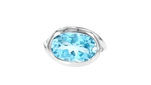 7.25 Carat Sky Blue Topaz Ring in Sterling Silver