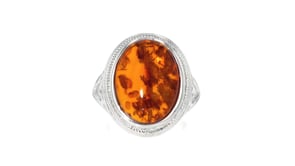 Amber Ring in Sterling Silver