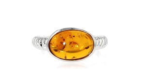 Amber Ring in Sterling Silver