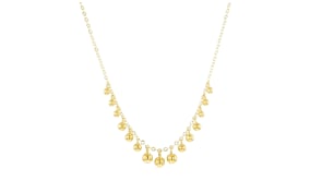 3-5mm 18kt Gold Over Sterling Graduated Ball Drop Necklace