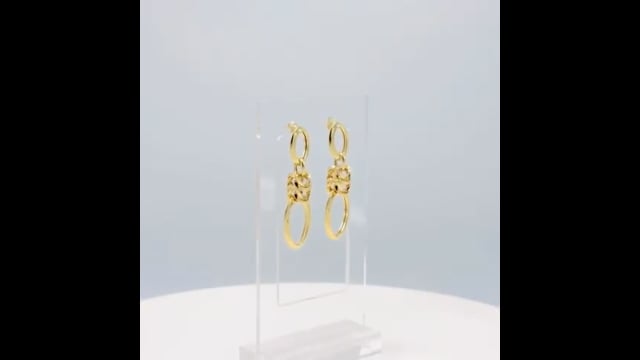 Brinco em Ouro Amarelo 18k com Argolas e Estrutura