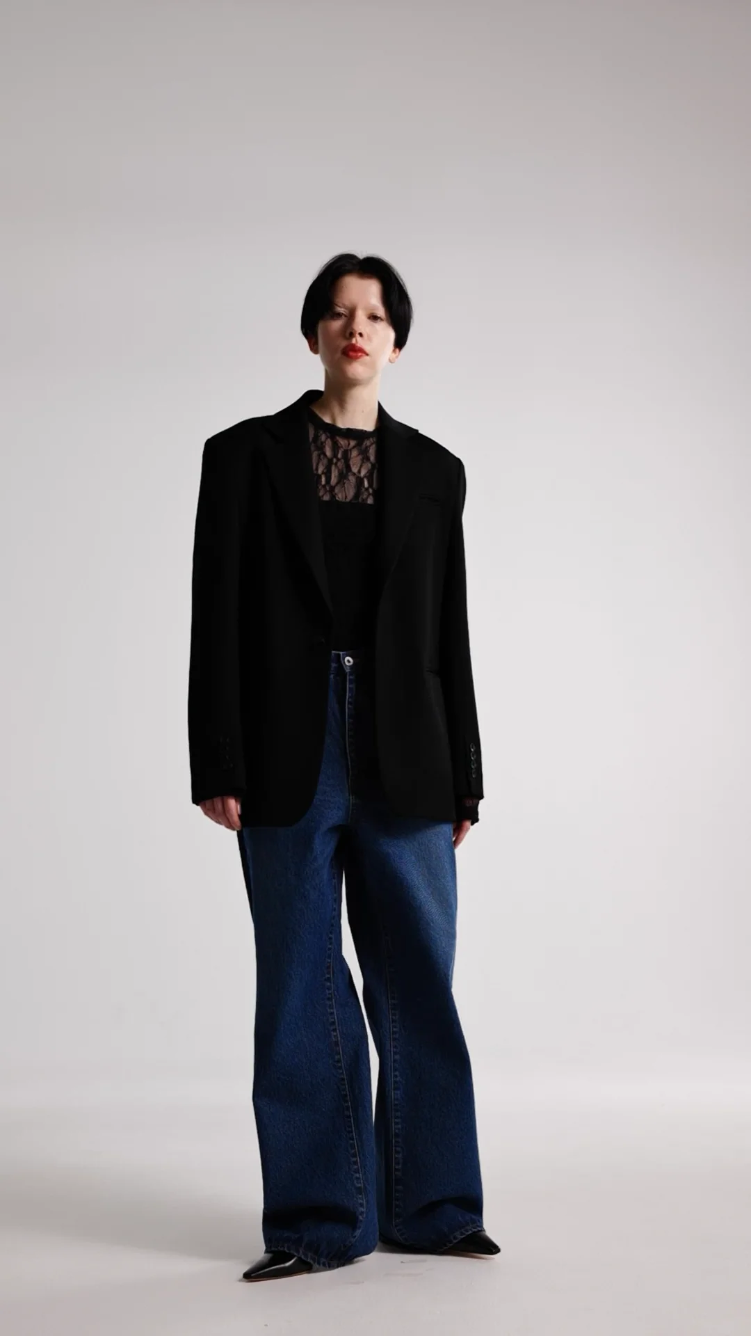 サイドシームフレアデニムパンツ[BLACK] | CINOH