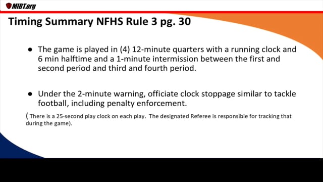 IHSA Flag Football Clinic Rules and Short Video Examples