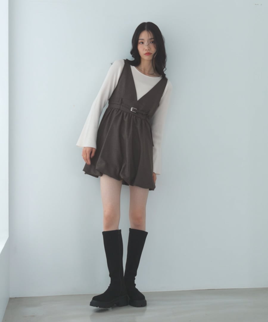 Heather ヘリンボーンZIPミニジャンスカ 234279 Heather（ヘザー）の「ヘリンボーンZIPミニジャンスカ 234279