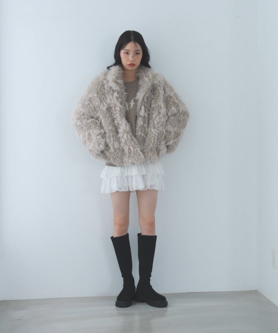 Heather ボリュームファーブルゾン ボリュームファーZIPブルゾン