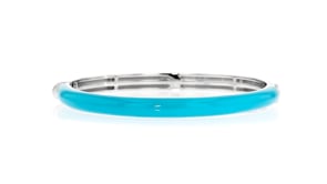 Belle Etoile Pure Turquoise Enamel Bangle Bracelet in Sterling Silver