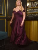 Vídeo: Vestido de fiesta largo de talla grande con escote bandeau cruzado