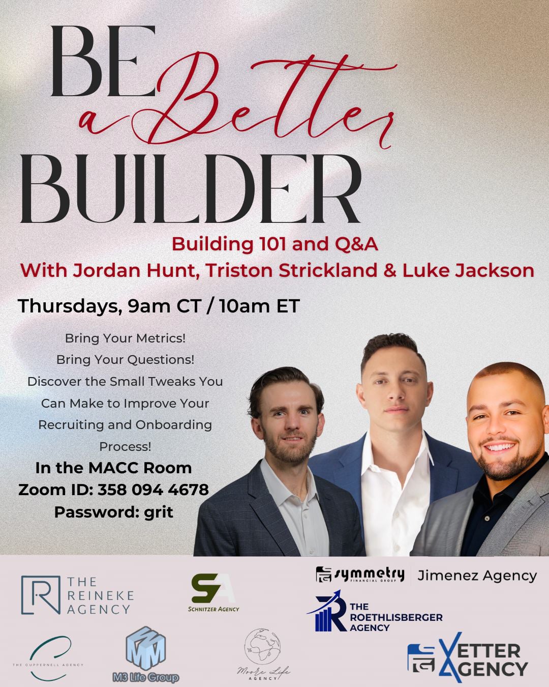 Be a Better Builder 8/21/25 with Jordan, Triston and Luke