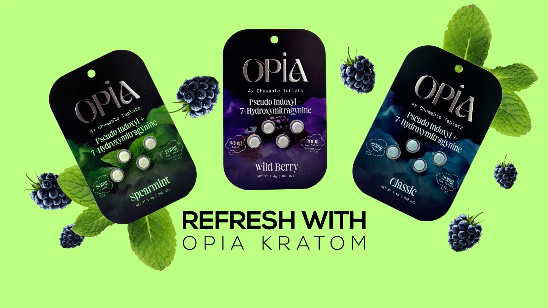 Opia Pseudo + 7OH Chewable Tablets Wild Berry 80mg
