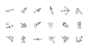 Animated Weapon Drawing Art Set, an Outline Icon by Vectors Market (Thumbnail 5 of 5)
