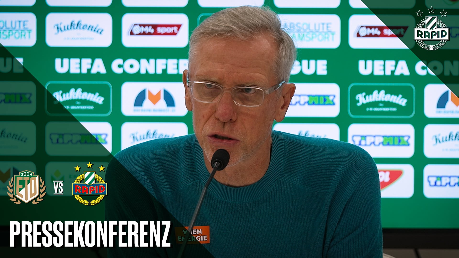 Pressekonferenz nach dem Hinspiel gegen Győri ETO FC