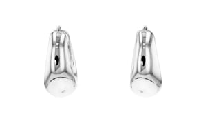 Italian Sterling Silver Graduated Hoop Earrings