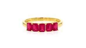 1.20 ct. t.w. Lab-Grown Ruby Ring in 18kt Gold Vermeil