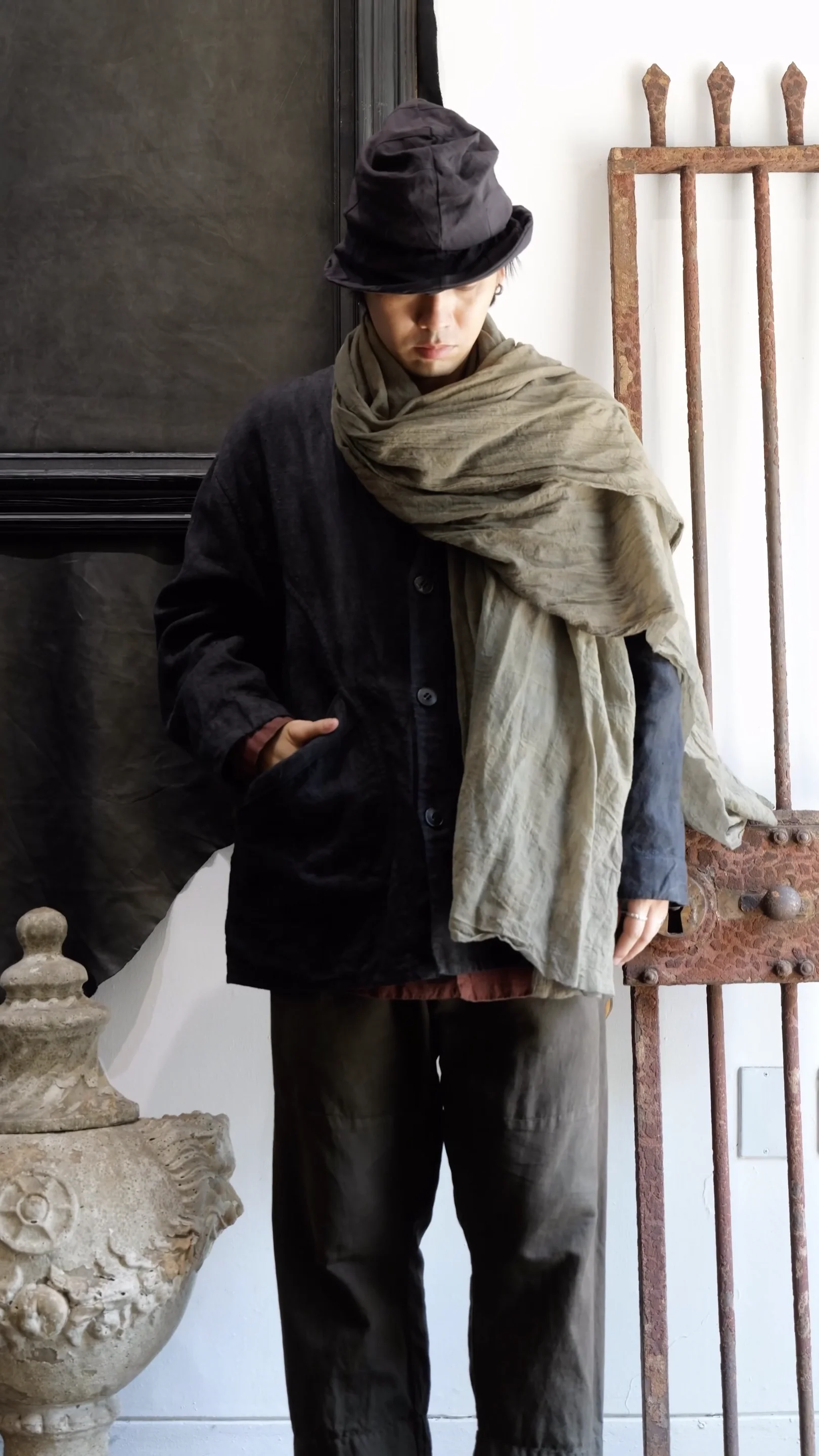 Light Weight Wool Scarf. Sand(Hand Dyed). BIEK VERSTAPPEN