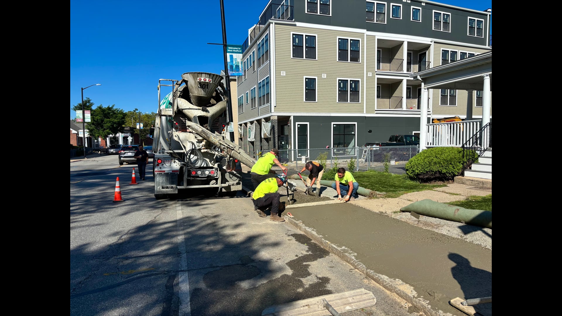 The Doherty West Medford - Sidewalk Concrete Pour