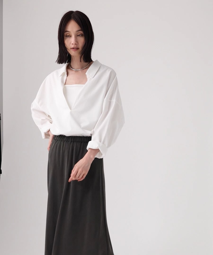 美品⭐️バビロン　柳橋唯さんコラボ　ドットフレアスカート セール】【柳橋唯さんコラボアイテム】バックジップフレア
