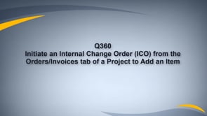 Create an Internal Change Order (ICO) - addition only