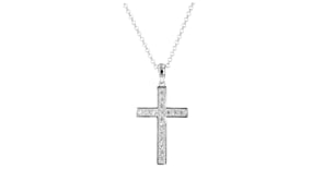 Charles Garnier Grace .50 ct. t.w. CZ Cross Pendant Necklace in Sterling Silver