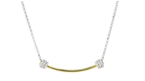 Charles Garnier Aurora .20 ct. t.w. CZ Bar Necklace in Sterling Silver and 18kt Gold Over Sterling