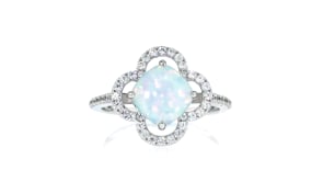 Charles Garnier LOpal Lab-Grown Opal Ring with .30 ct. t.w. CZs in Sterling Silver