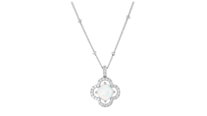 Charles Garnier LOpal Lab-Grown Opal Necklace with .20 ct. t.w. CZs in Sterling Silver
