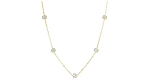 Charles Garnier Chloe .90 ct. t.w. CZ Station Necklace in 18kt Gold Over Sterling with Sterling Silver