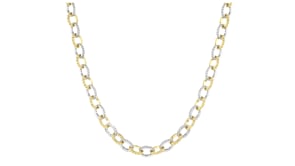 Charles Garnier Elise 2.70 ct. t.w. CZ-Link Necklace in Sterling Silver and 18kt Gold Over Sterling