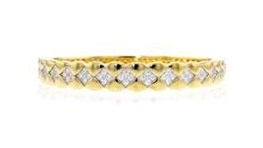Charles Garnier Quilted 1.20 ct. t.w. CZ Bangle Bracelet in 18kt Gold Over Sterling