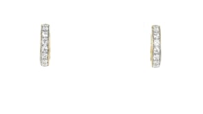 Charles Garnier Chloe .40 ct. t.w. CZ Hoop Earrings in 18kt Gold Over Sterling