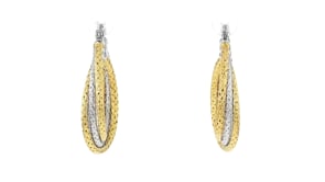 Charles Garnier Duo Luxe Sterling Silver and 18kt Gold Over Sterling Triple Hoop Earrings
