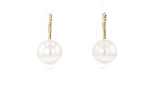 11-11.5mm Cultured Pearl Drop Earrings in 14kt Yellow Gold