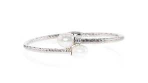 8-9mm Cultured Pearl Bypass Cuff Bracelet in Sterling Silver