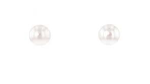 7-7.5mm Cultured Pearl Jewelry Set: Stud Earrings and Station Necklace in Sterling Silver