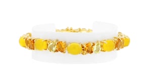 12.60 ct. t.w. Multi-Gemstone and Yellow Chalcedony Bracelet in 18kt Gold Over Sterling