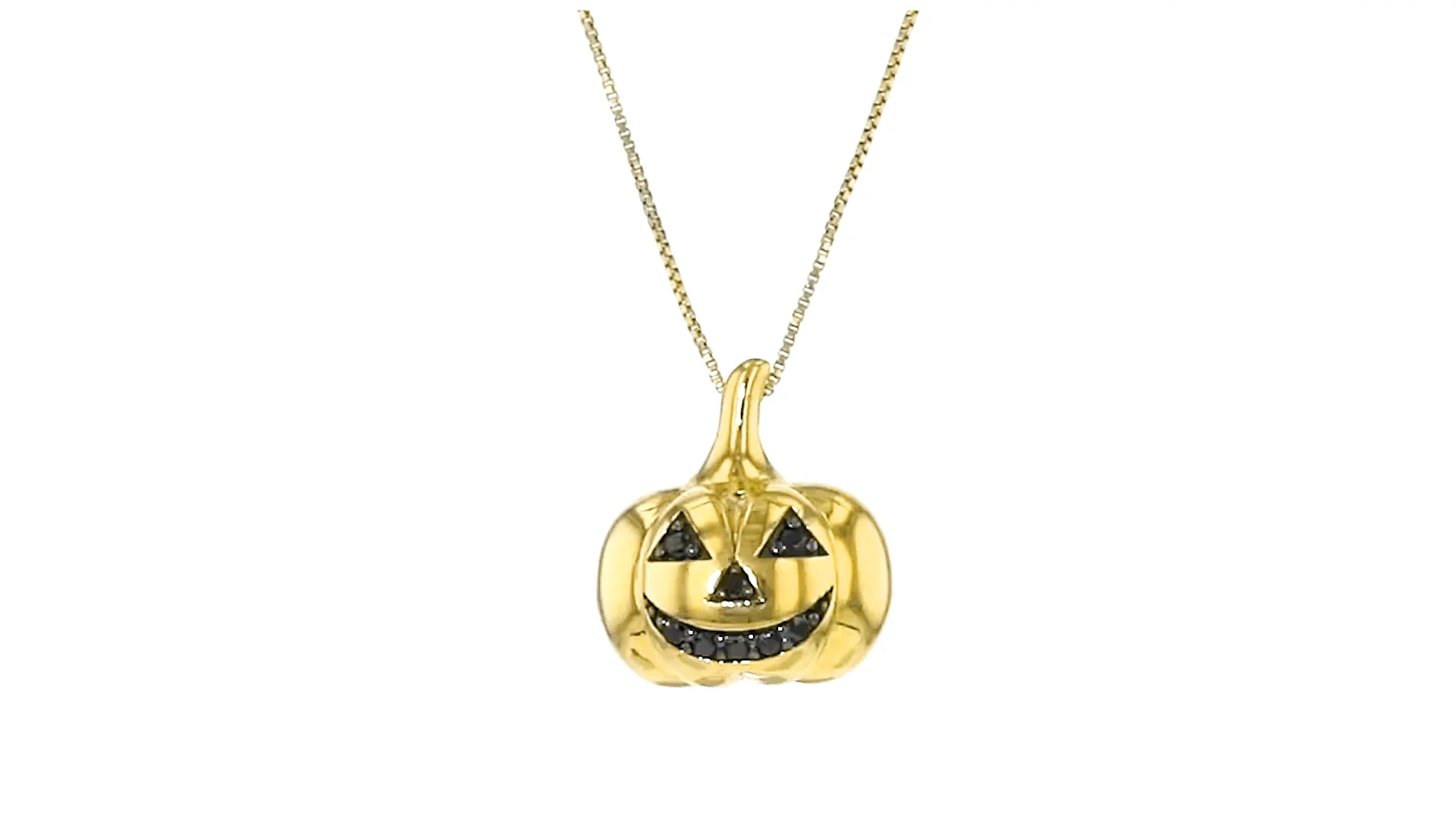 15 ct. t.w. Black Diamond Jack-O'-Lantern Pendant Necklace in 18kt