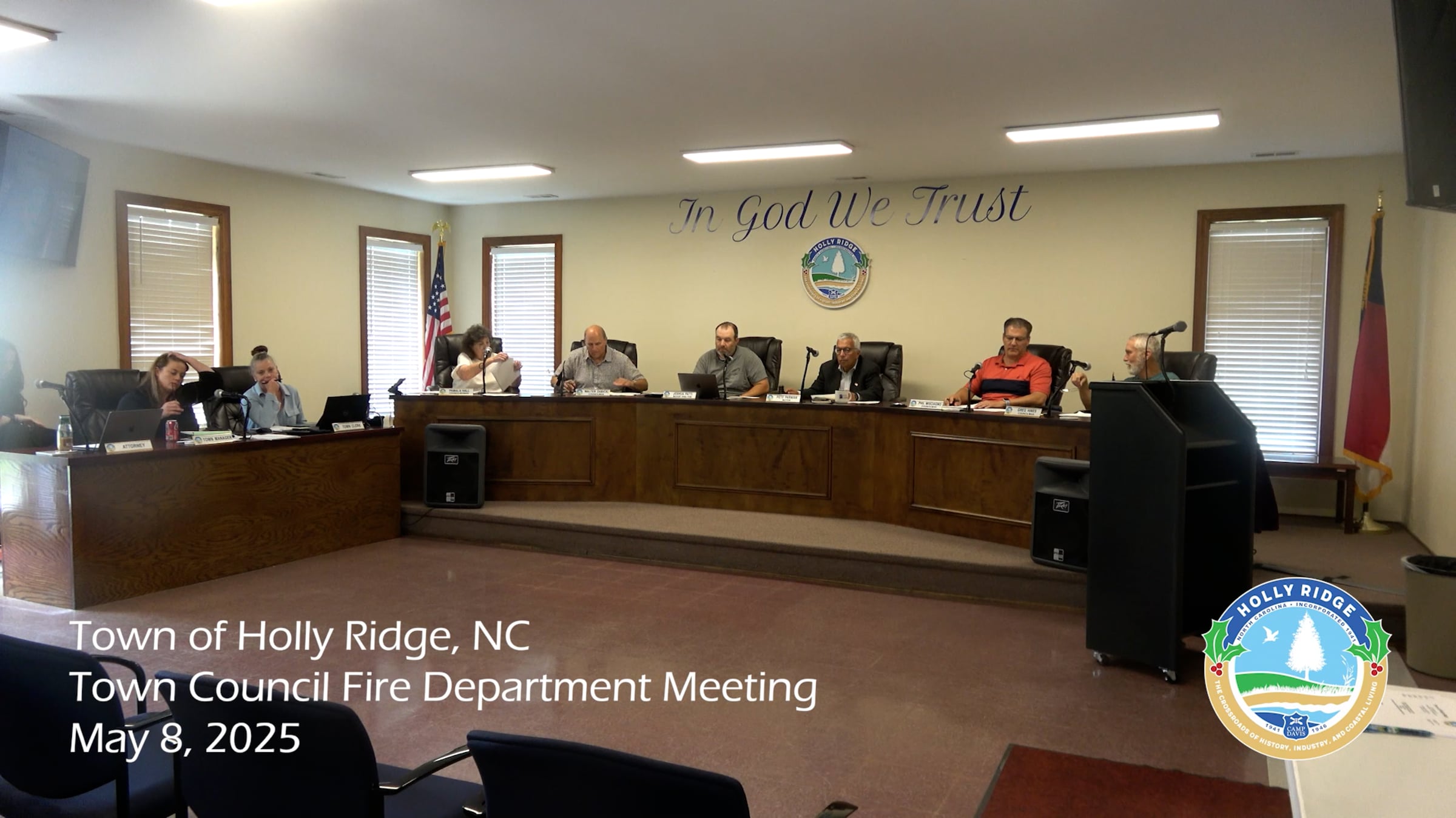 2025-05-08 Holly Ridge Town Council Fire Department Meeting | Videos ...
