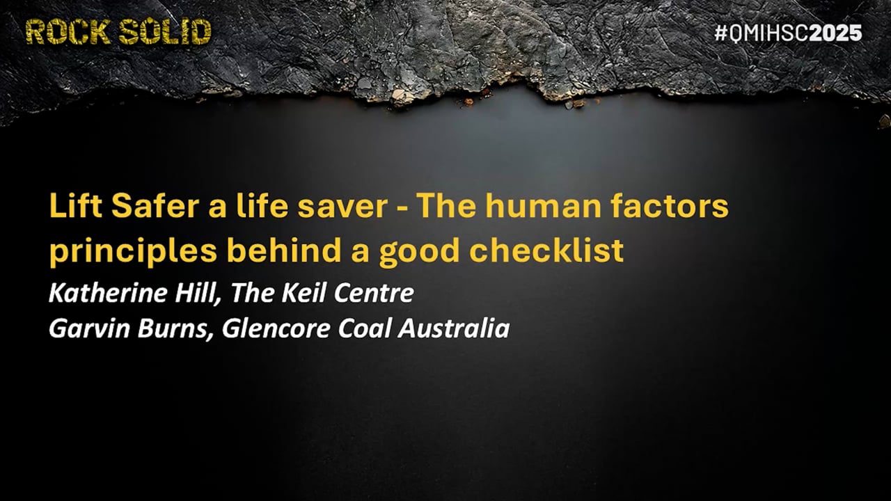 Hill/Burns - Lift Safer a life saver - The human factors principles behind a good checklist