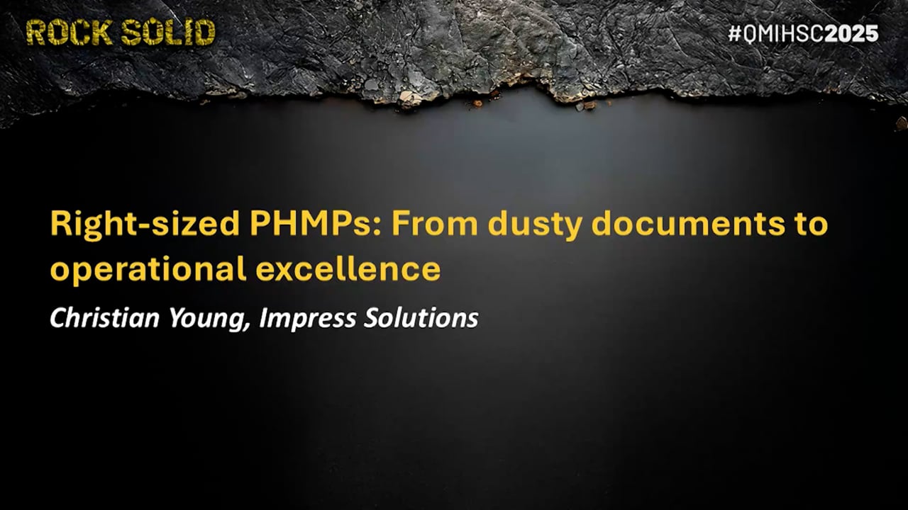 Young - Right-sized PHMPs: From dusty documents to operational excellence